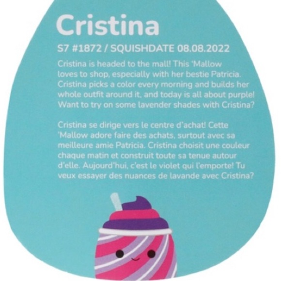 NWT Cristina the slushie Kellytoy squishmallow - Picture 3 of 3